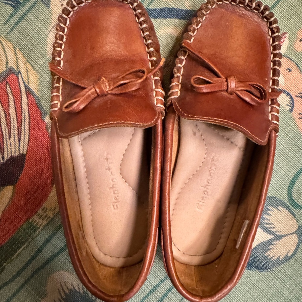 Elephantito Tan Leather Loafer with Bow